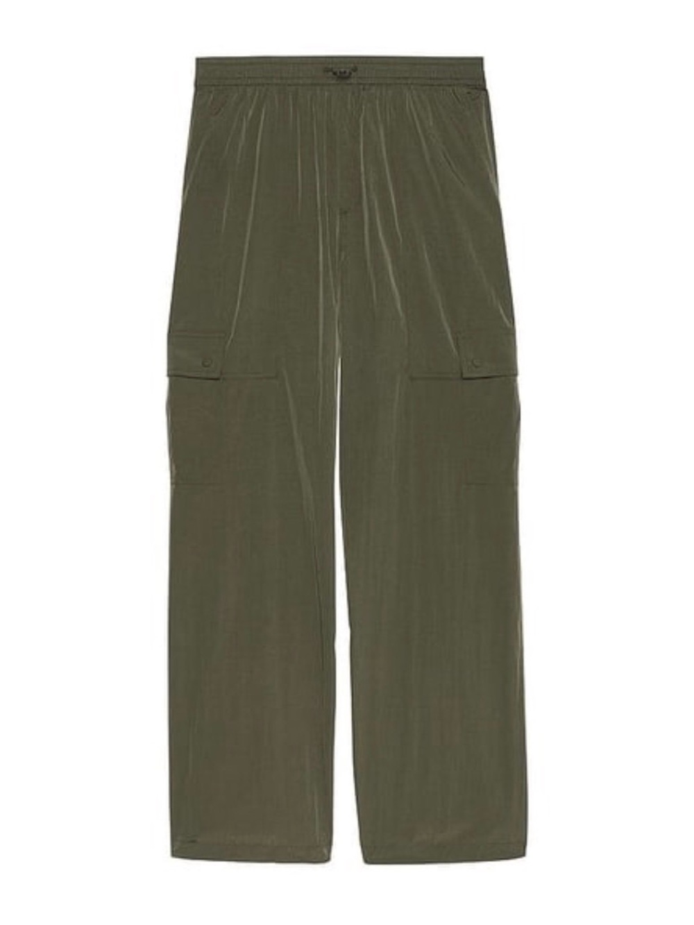 Olive Green Parachute Cargo Trousers